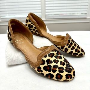 Jack Rogers Leopard Print Calf Hair D’Orsay Flats 8